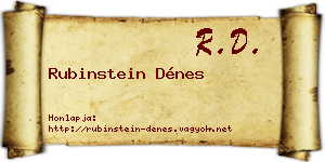 Rubinstein Dénes névjegykártya